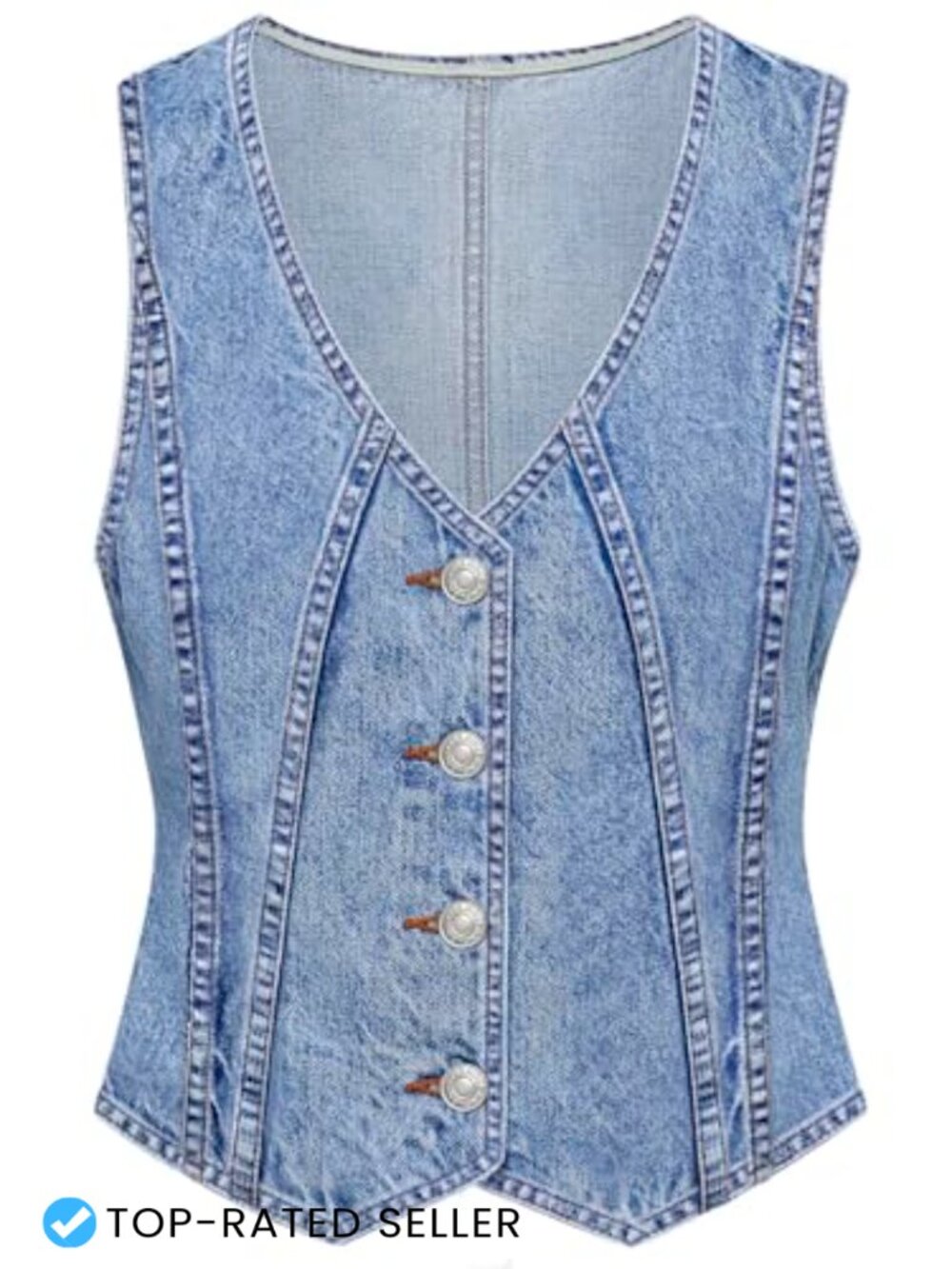Denim Vest Women V Neck Sleeveless Button Down Summer Outfit